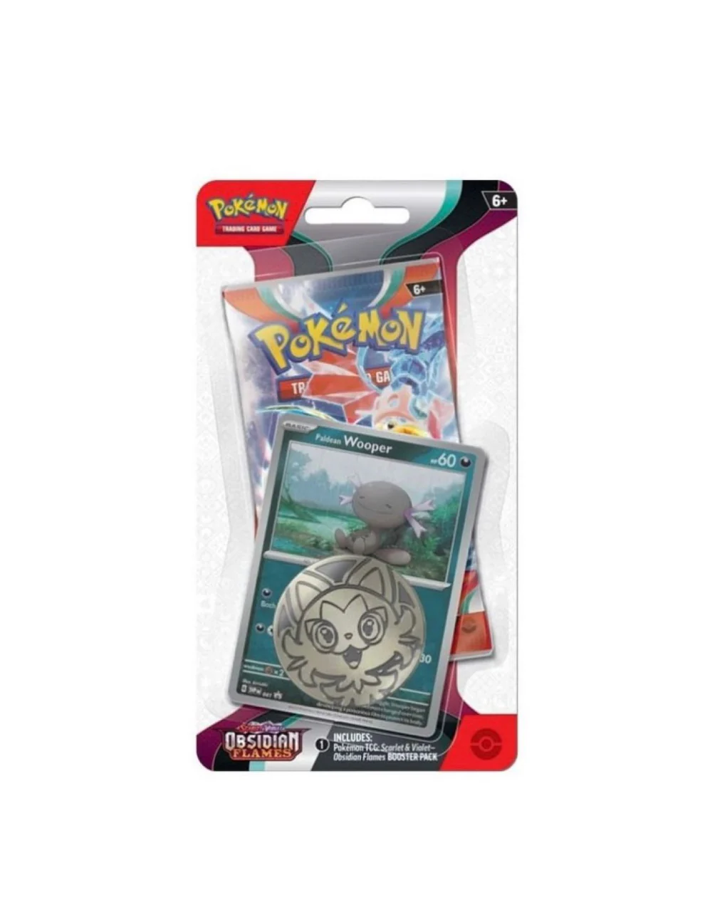 Scarlet & Violet - Obsidian Flames Premium Checklane Single Blister - Paldean Wooper Promo - Image 1