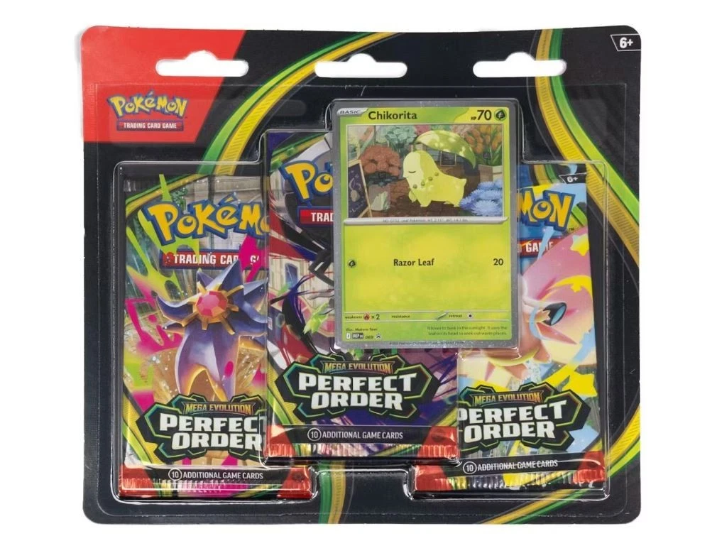Mega Evolution - Perfect Order Triple Checklane Blister - Chikorita Promo